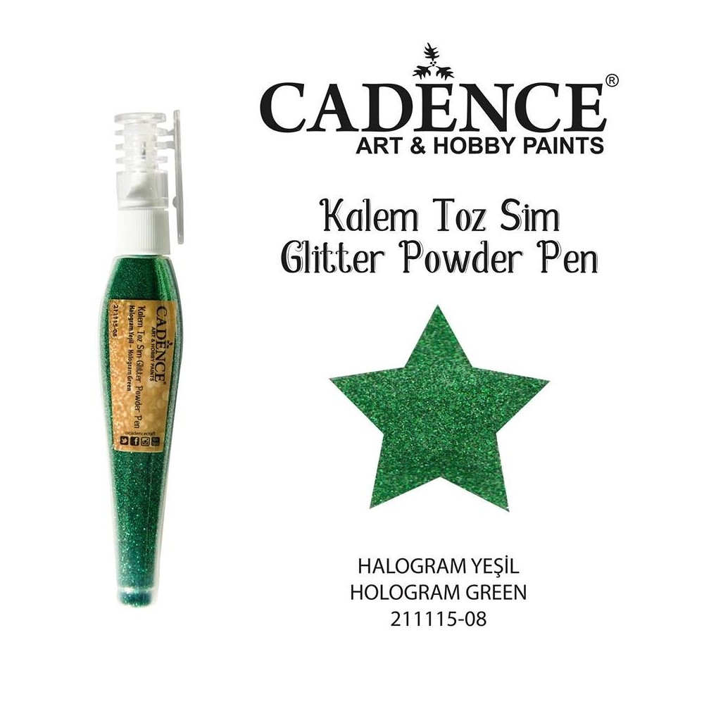 Glitter powder pen green