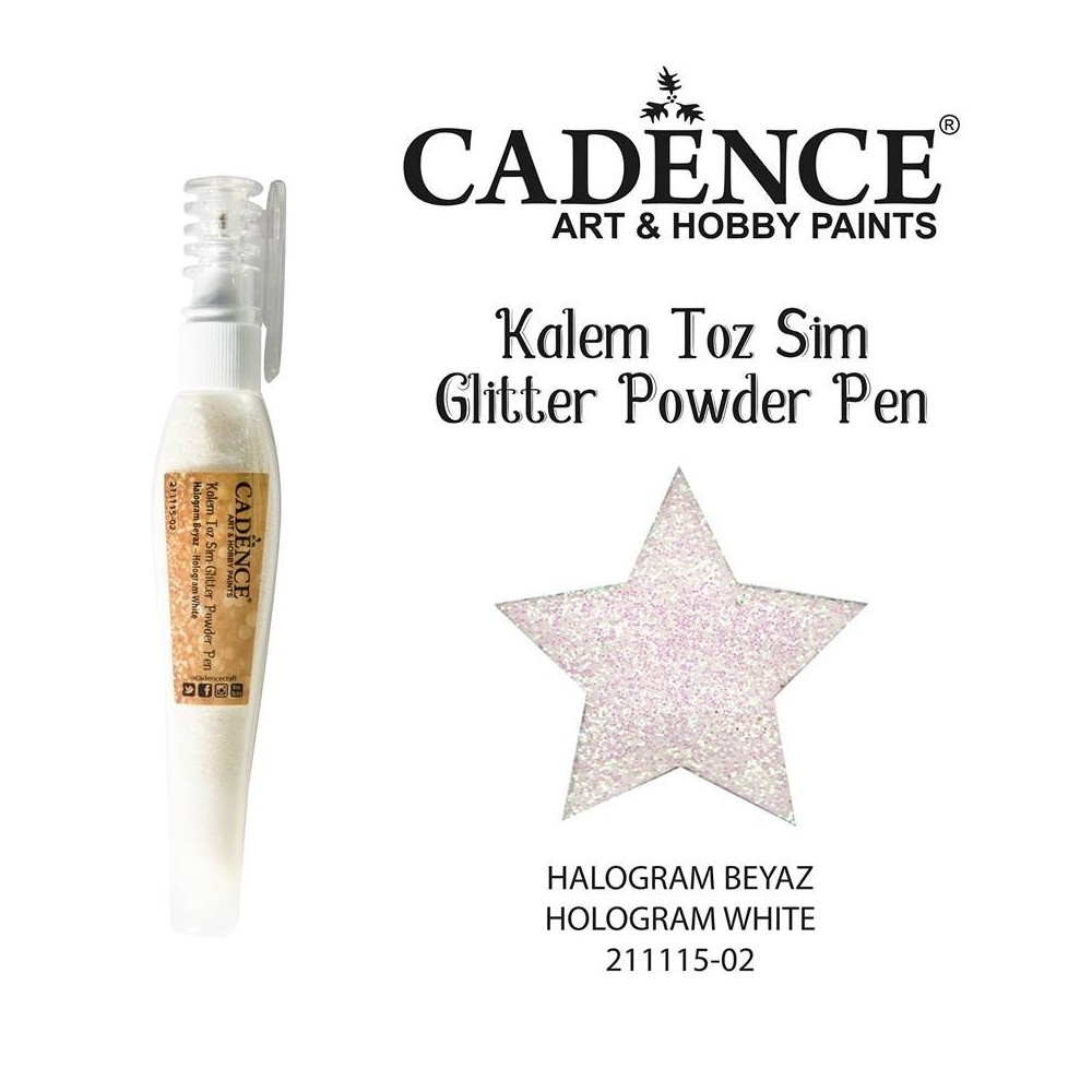 Glitter powder pen white