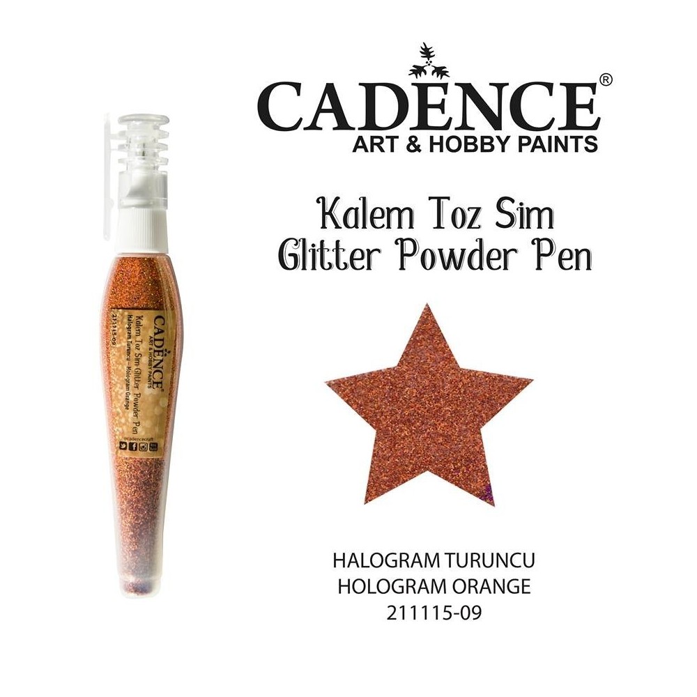 Glitter powder pen orange