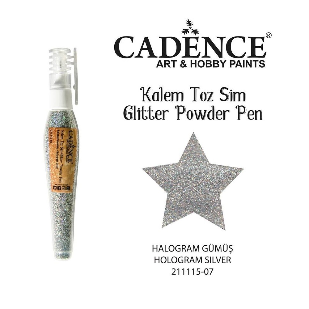 Glitter powder pen hologram silver
