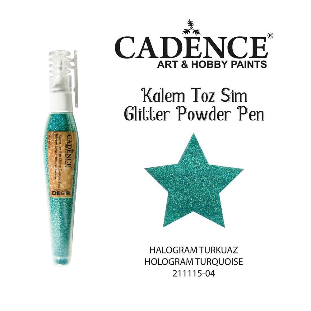 Glitter powder pen turquoise