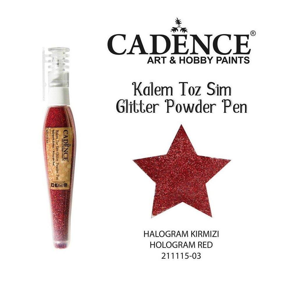 Glitter powder pen red